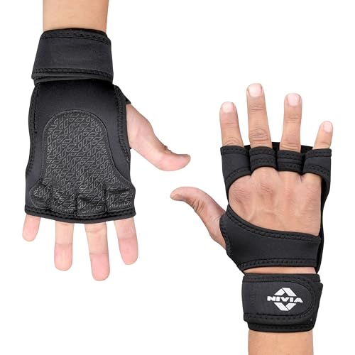 Nivia Spider Gym Gloves for Men & Women, Lightweight & Breathable Design, Padded Palm for Superior Grip, Adjustable Wrist Support, Ideal for Weightlifting, Cycling, Fitness & Gym Workouts (Black, M) - Image 1