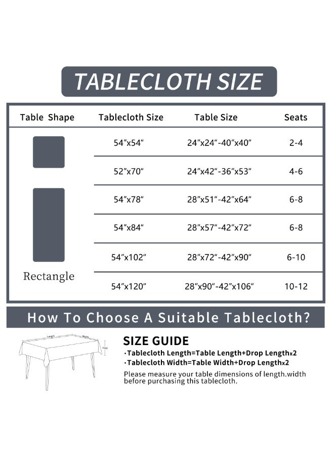Arabest Rectangle Table Cloth,100% Waterproof Tablecloth Oil Proof Spill Proof Vinyl Table Cloth, Wipe Clean Plastic Table Cover for Dining, Camping, Indoor and Outdoor 54" x 84",Snowflake - Image 4