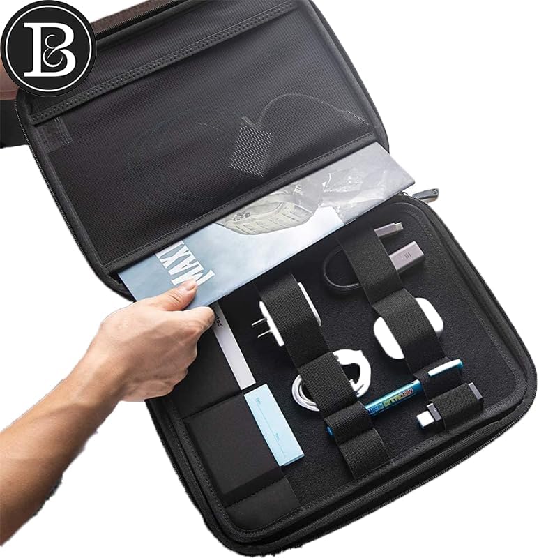 التمريض الجوي حافظة محفظة لجهاز iPad Pro M4 وiPad Air M2 2024 مقاس 11-13 بوصة، وiPad Pro M2&M1، وiPad Air 5 مقاس 10.9 بوصة، وiPad 10 مقاس 10.9 بوصة، مع حقيبة حمل وحفظ تحتوي على حجرة للإكسسوارات (أسود، 13 بوصة) - Image 5