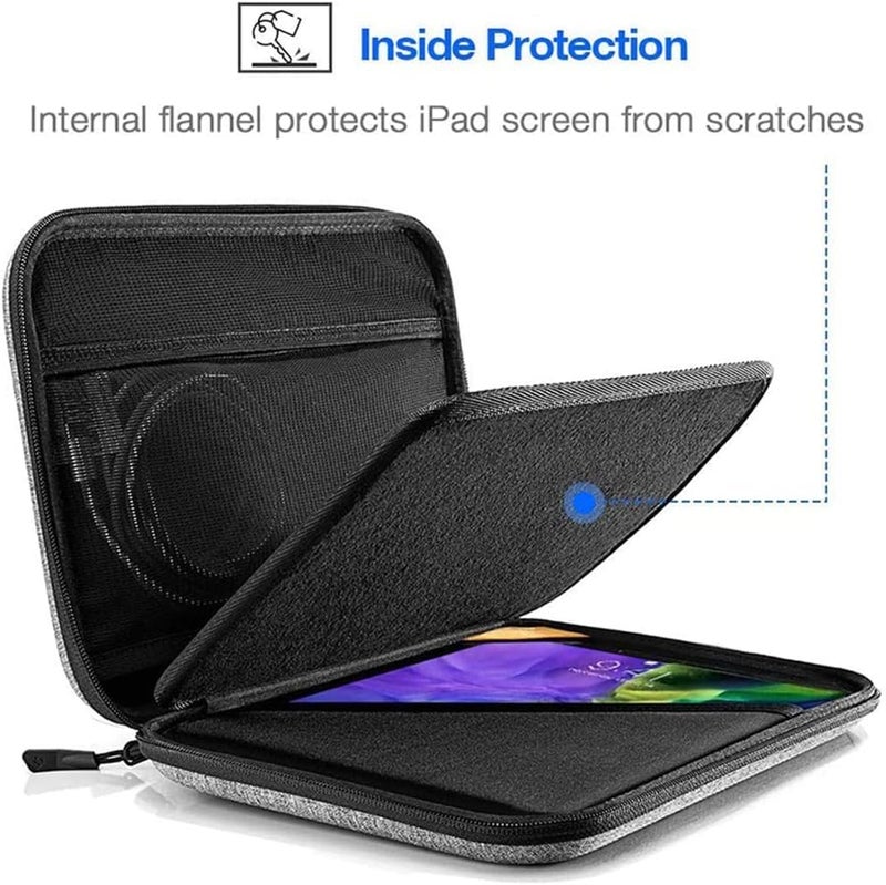 التمريض الجوي حافظة محفظة لجهاز iPad Pro M4 وiPad Air M2 2024 مقاس 11-13 بوصة، وiPad Pro M2&M1، وiPad Air 5 مقاس 10.9 بوصة، وiPad 10 مقاس 10.9 بوصة، مع حقيبة حمل وحفظ تحتوي على حجرة للإكسسوارات (أسود، 13 بوصة) - Image 4