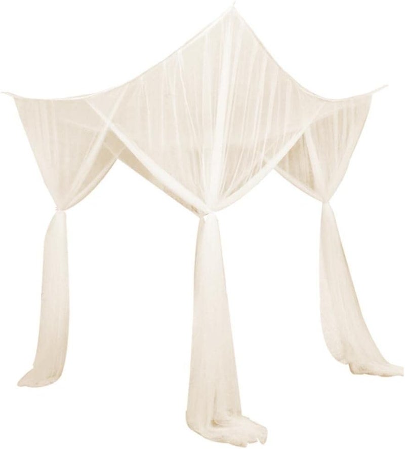 Baoblaze 4 Twin Bed Corner Curtain Canopy Curtain Twin Camping Beds, Beige - Image 5