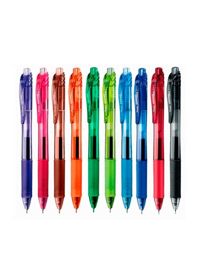 Pentel 10-Piece EnerGel Quick Drying Liquid Gel Ink Roller Pen Multicolor 0.5mm PE-BLN105-10F - Image 2