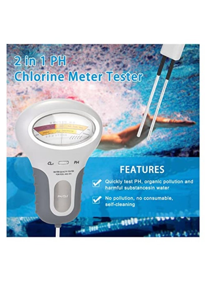 Generic GOENN Water Quality Detector New 2 in 1 PH Chlorine Meter Tester Chlorine Water Quality Testing Device CL2 Measuring Swiming Tool for Pool Aquarium  - Image 2