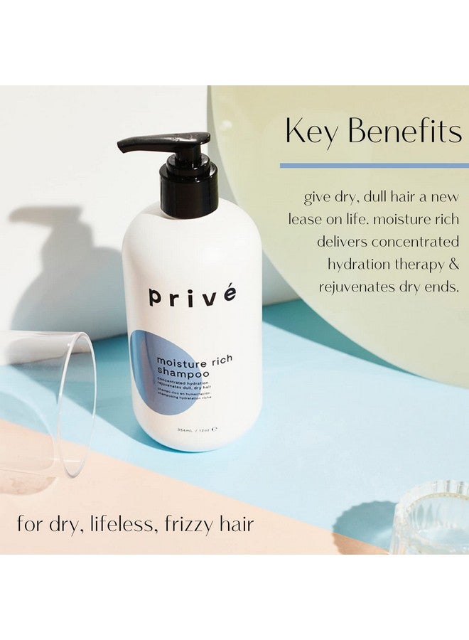 PRIVE Moisture Rich Shampoo Deep Moisturizing For Dry And Lifeless Hair 12 Oz - Image 2