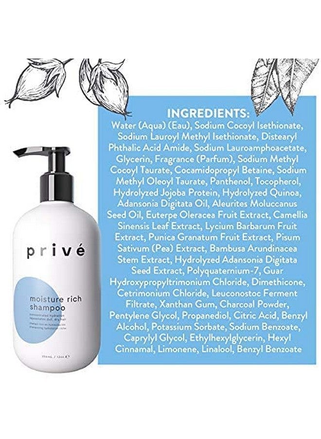 PRIVE Moisture Rich Shampoo Deep Moisturizing For Dry And Lifeless Hair 12 Oz - Image 4
