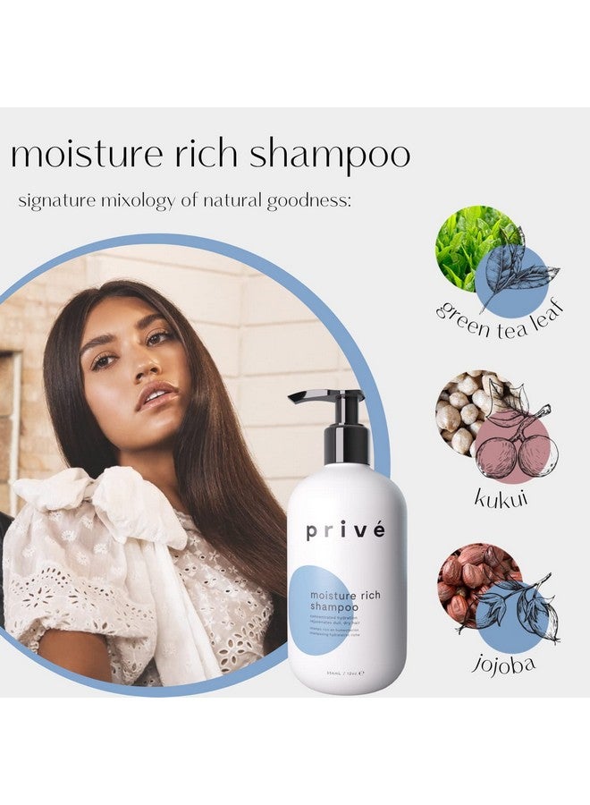 PRIVE Moisture Rich Shampoo Deep Moisturizing For Dry And Lifeless Hair 12 Oz - Image 3