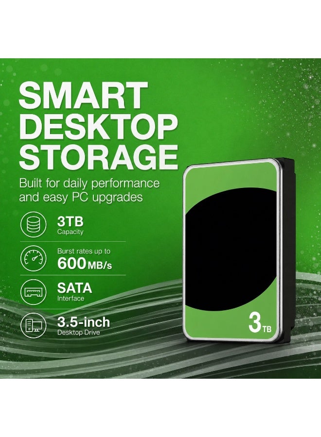 هارد ديسك داخلي للكمبيوتر سعة 3 تيرابايت مقاس 3.5 بوصة SATA 6Gb/s بسرعة 5400RPM وذاكرة Cache ‏256MB - Image 3