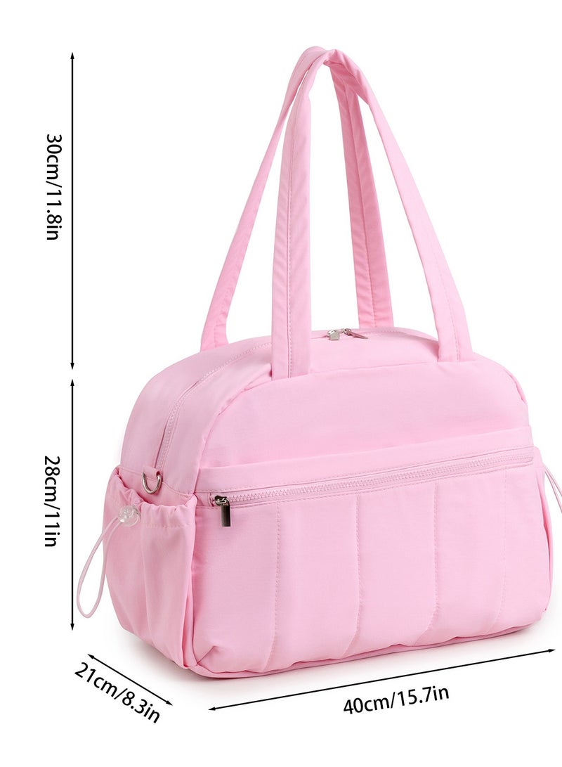 Generic Stylish Pink Gym Bag for Women – 1pc Spacious Fitness Tote with Multiple Pockets - Image 4