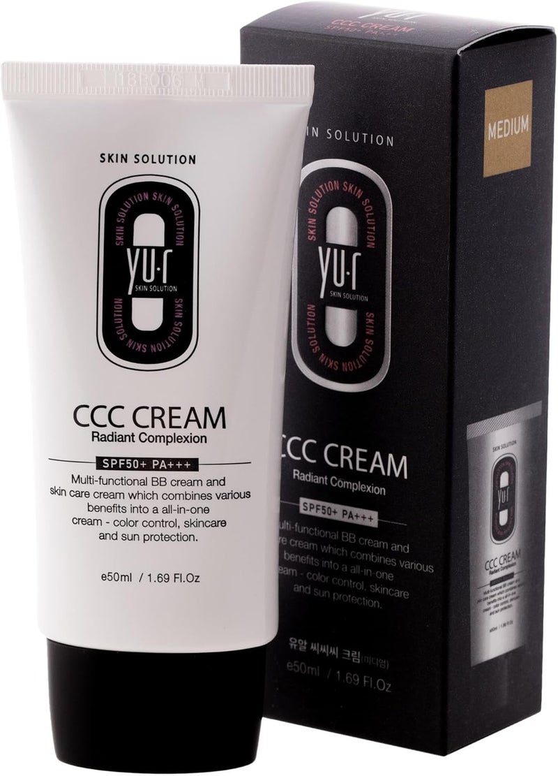 YU.R SKIN SOLUTION YU. R Skin Solution CCC Cream Color Change Control Cream 4 Function SPF50+ PA+++ (Medium) - Image 1