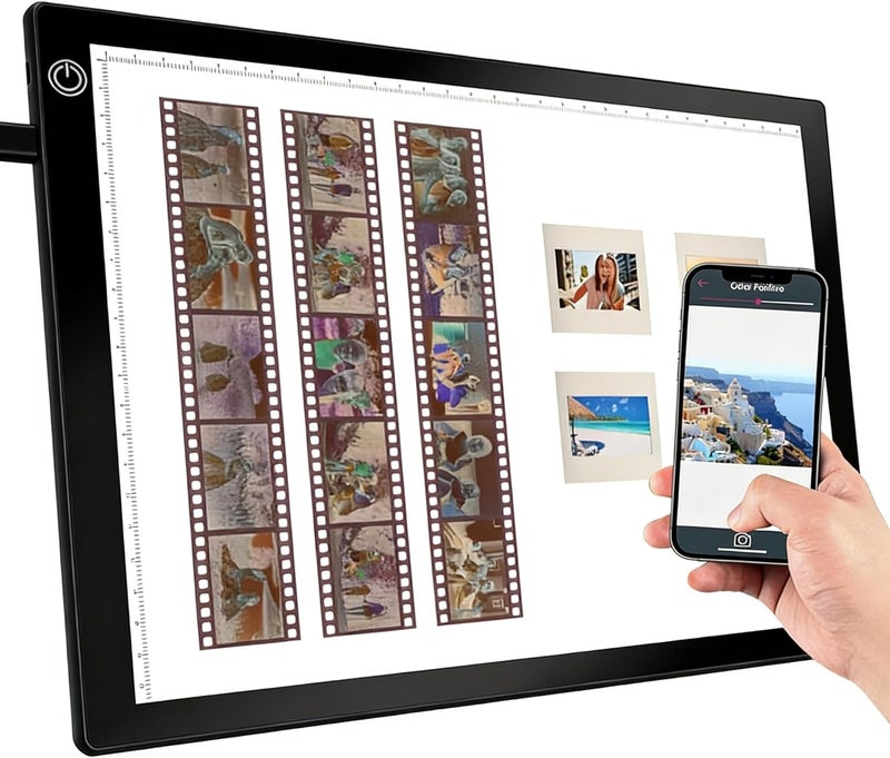 صندوق عرض الشرائح الخفيف، ماسح ضوئي فائق النحافة يعمل بالطاقة عبر USB لمسح الشرائح الضوئية والأفلام السلبية، مع ضبط سطوع لا نهائي، يعمل بطاقة Type C، وتطبيق مجاني. - Image 1