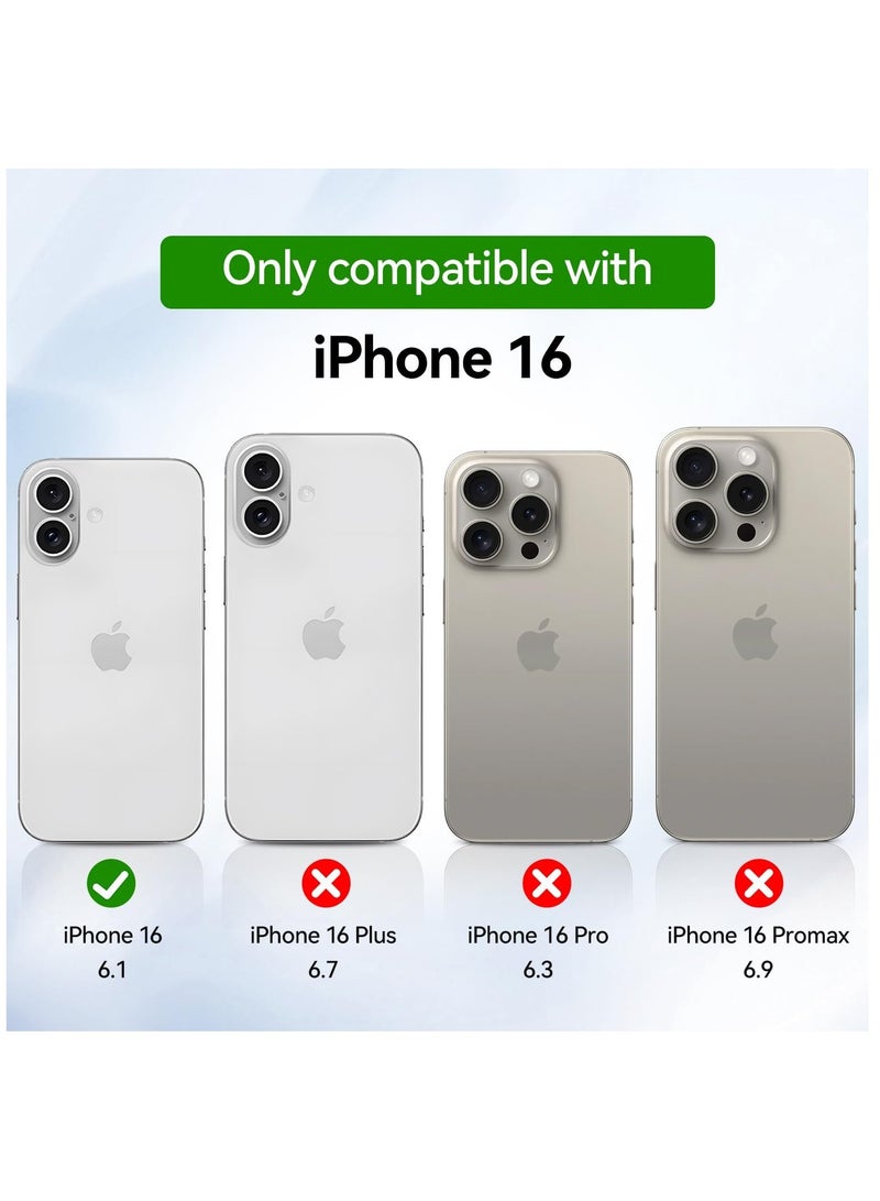 بورتوني حافظة iPhone 16 Magsafe تدعم الشحن اللاسلكي، حافظة هاتف iPhone 16 شفافة ومضادة للصدمات ومضادة للخدش، حافظة هاتف مغناطيسية لهاتف iPhone 16 6.1 بوصة - Image 2