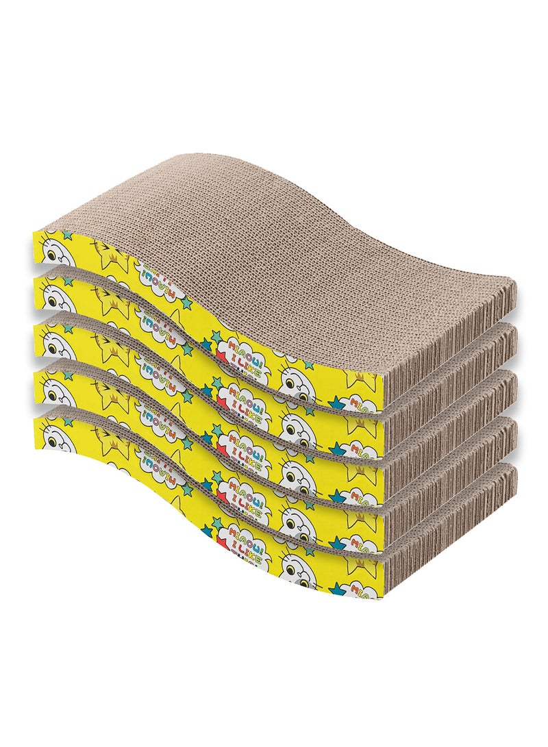 MARGOUN 5 Pack Cat Scratcher Cardboard Cat Scratch Pad with Premium Scratch Textures Design Durable Cat Scratching Pad Reversible - Image 2