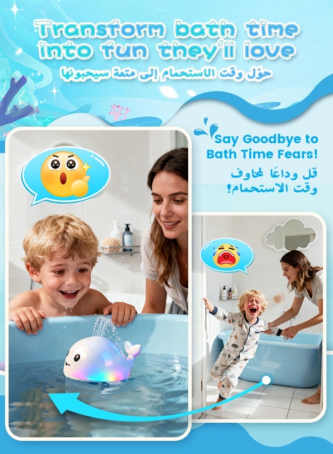 nafas Bath Toys Light Up Bath Toys Whale Bath Toy Sprinkler, Spary Water Whale Bath Toy Suitable for Birthday Shower Gifts for Boys Girlds - Image 3