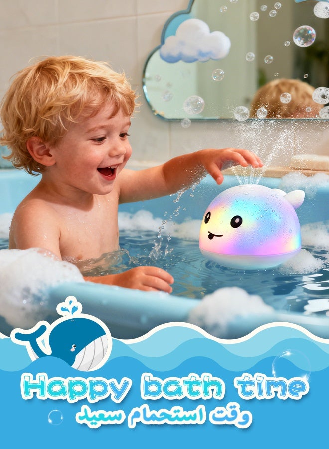 nafas Bath Toys Light Up Bath Toys Whale Bath Toy Sprinkler, Spary Water Whale Bath Toy Suitable for Birthday Shower Gifts for Boys Girlds - Image 2
