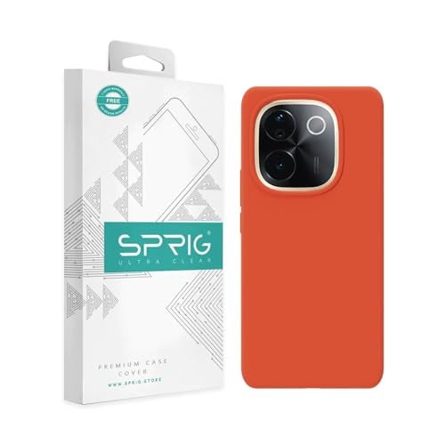 SPRIG Compatible with Vivo T3 Pro Premium SilkTone Back Cover Drop Tested Shock Proof Mobile Case for Men, Women, Boys and Girls with Camera Protection (Orange) - Image 1