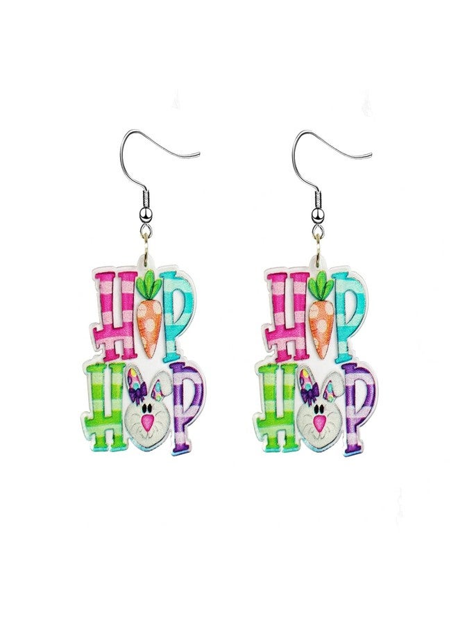INENIMARTJ Easter Earring Bunny Rabbit Eggs Gnome Drop Dangle Earrings Acrylic Easter Animal Earrings Holiday Jewelry for Women (HP) - Image 1