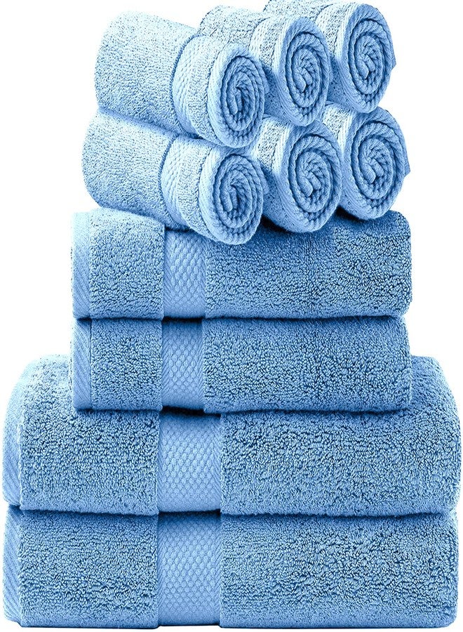 SIMPLI-MAGIC Bath Towels Set, 2 Bath Towels, 2 Hand Towels, and 6 Washcloths (10 Piece Set), Ring Spun Cotton Highly Absorbent Towels for Bathroom, Shower Towel (Blue) - Image 1
