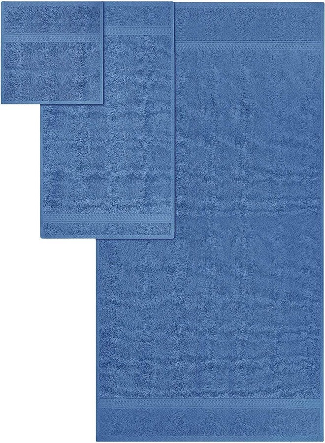 SIMPLI-MAGIC Bath Towels Set, 2 Bath Towels, 2 Hand Towels, and 6 Washcloths (10 Piece Set), Ring Spun Cotton Highly Absorbent Towels for Bathroom, Shower Towel (Blue) - Image 2