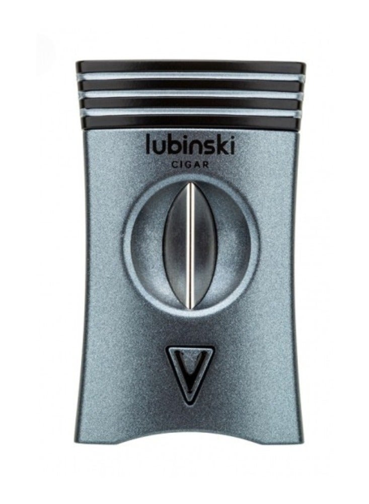 Lubinski Stainless Steel Cutter Zinc Alloy Blade Semi-Automatic Luxury V-Cut Cutter For Home and Office - Image 1