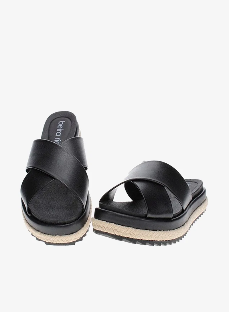 Beira Rio  Beira Rio Ladies Flat Sandals Black | Made In Brazil for Women | Best Price UAE