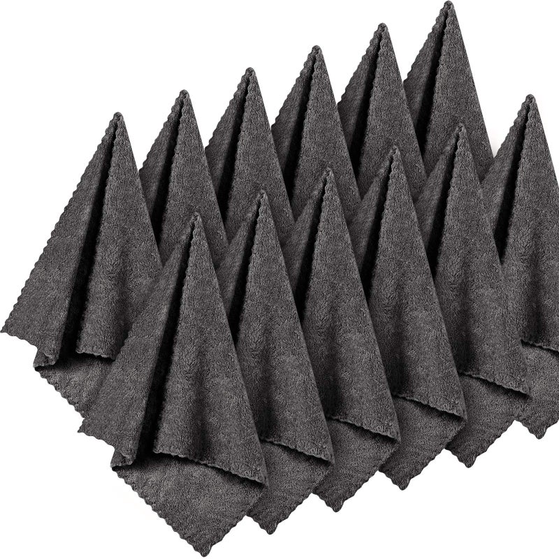 Syhood 12 Pieces Face Wash Cloth 12 x 12 in Makeup Remover Cloths Towel Coral Velvet Facial Microfiber Soft Fast Drying Facial Cleansing Towel for FaceDark Grey