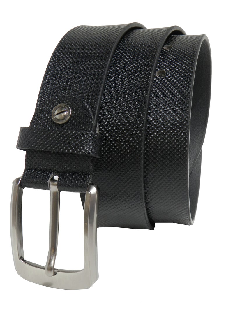 LAVERI LEATHER GENUINE LEATHER 40 MM FORMAL AND CASUAL BLACK BELT FOR MENS - Image 2