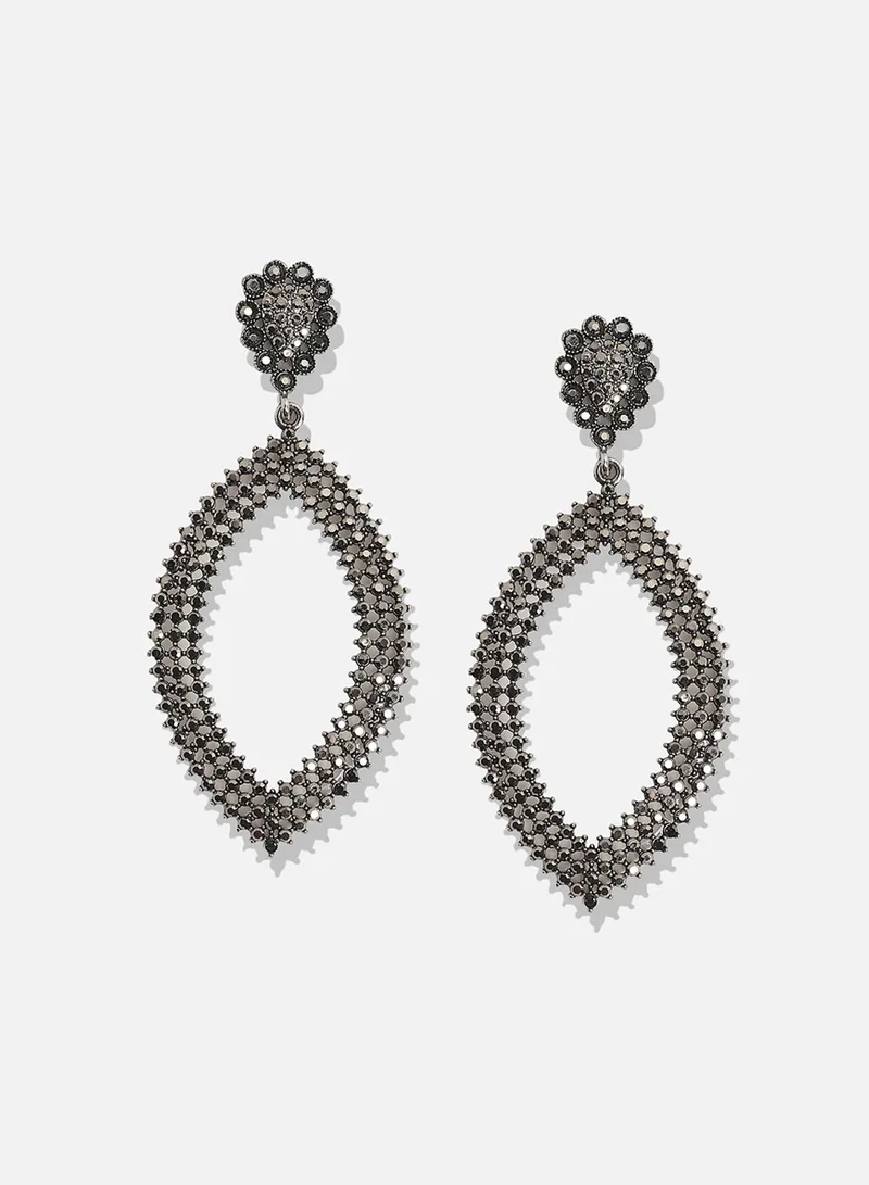 سوهي أقراط متدلية عتيقة معقدة - فضية