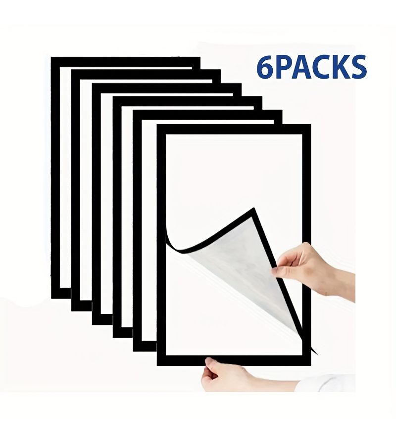 إطار صور مغناطيسي PVC مكون من 6 قطع لعرض صور بحجم A4 على الحائط أو المكتب - Image 5