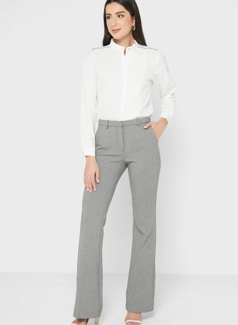 ELLA Mandarin Collar Pleated Blouse