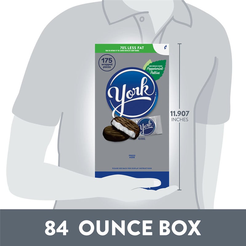 YORK Dark Chocolate Peppermint Patties, Candy Bulk Box, 84 oz (175 Pieces) - Image 3