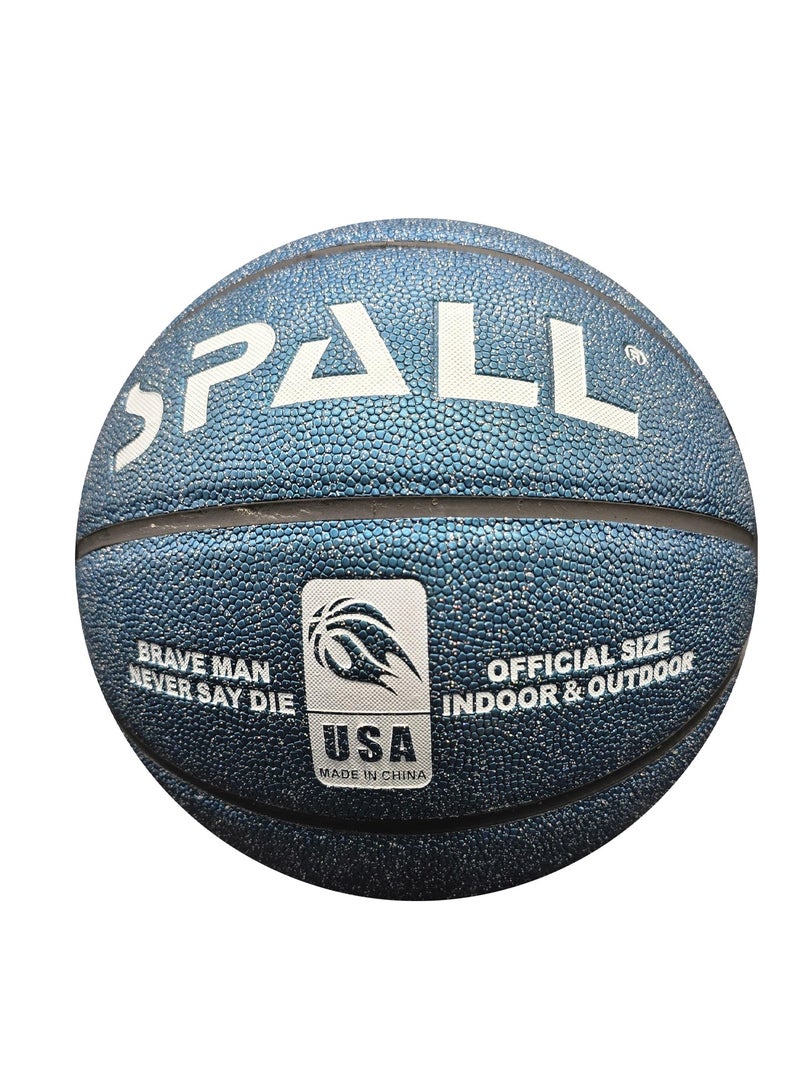 Spall Basketball Size 7 Indoor/Outdoor Official Regulation Size Streetball Rubber Basketball Deep Channel Construction Made For Unisex Men And Women Youth And Adult For Professional Training And Games - Image 1