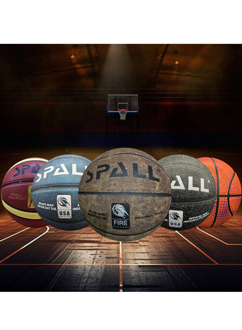 Spall Basketball Size 7 Indoor/Outdoor Official Regulation Size Streetball Rubber Basketball Deep Channel Construction Made For Unisex Men And Women Youth And Adult For Professional Training And Games - Image 5