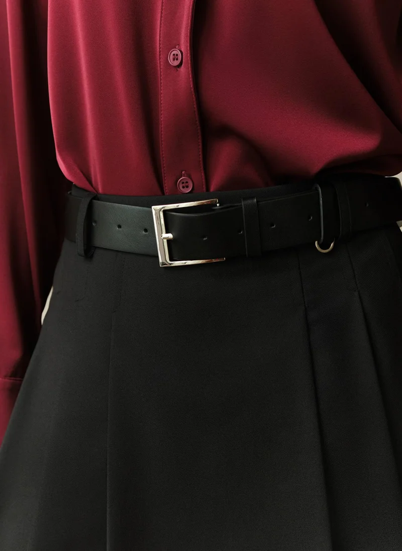 Lichi  Mini skirt with large pleats on the sides and a belt for Women | Best Price UAE