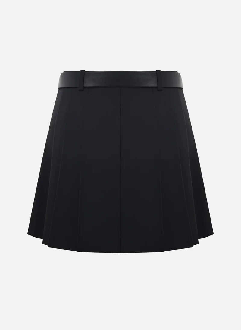 Lichi  Mini skirt with large pleats on the sides and a belt for Women | Best Price UAE