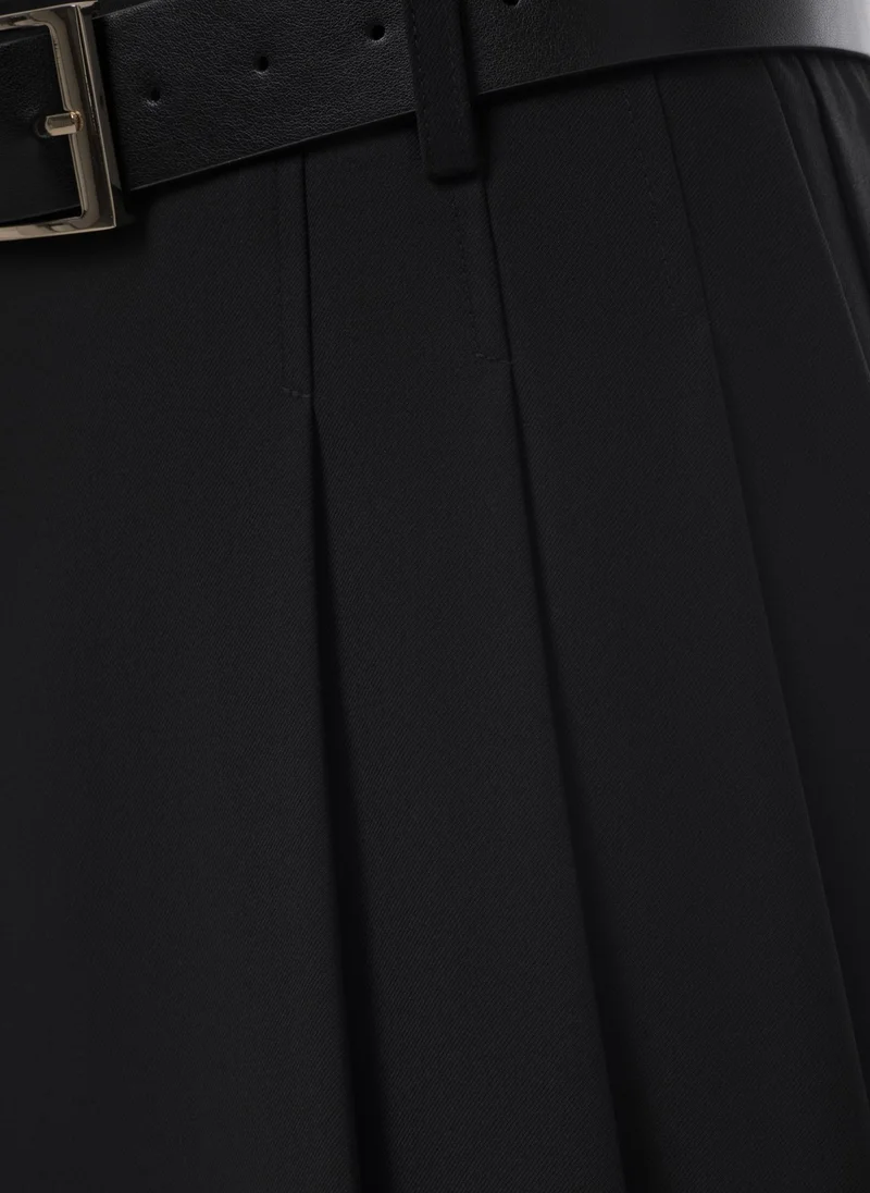 Lichi  Mini skirt with large pleats on the sides and a belt for Women | Best Price UAE