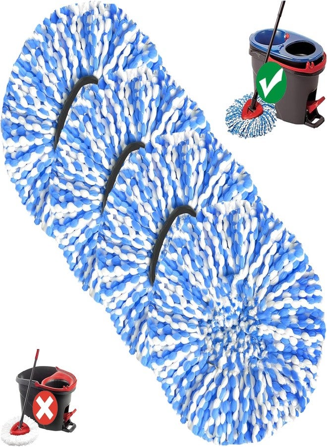 HANZENMA Spin Mop Replacement Head Compatible with O-Ceda 2-Tank Dual System RinseClean Microfiber Spin mop Refill for O Ceda Mop Replace Head (4 Pack) - Image 1