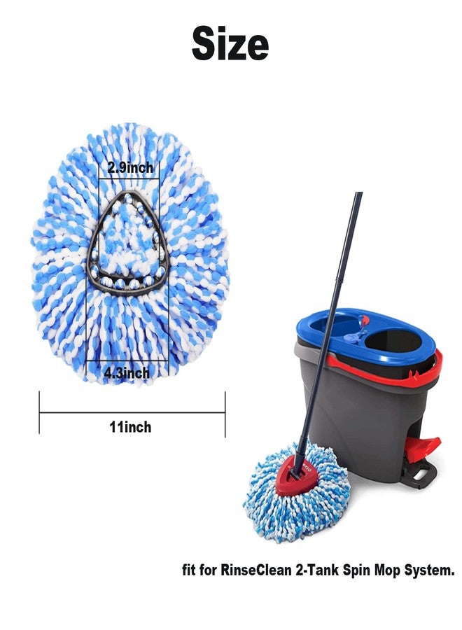 HANZENMA Spin Mop Replacement Head Compatible with O-Ceda 2-Tank Dual System RinseClean Microfiber Spin mop Refill for O Ceda Mop Replace Head (4 Pack) - Image 2