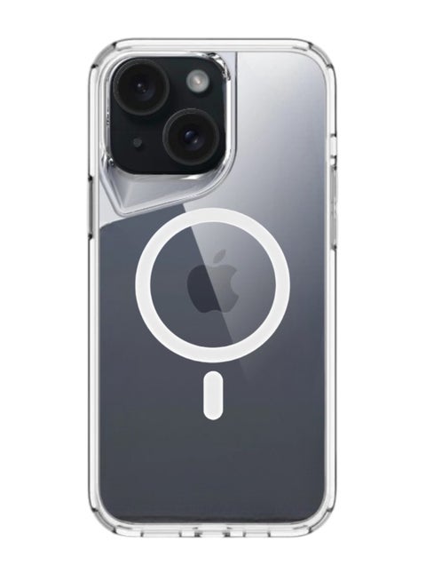 جراب موبايل ايفون 13 مضاد للصدمات, غطاء حماية مغناطيسي مضاد للخدش يدعم الشحن اللاسلكي ماج سيف MageSafe, مصنوع من البولي يورثين الحراري عالي الجودة - شفاف