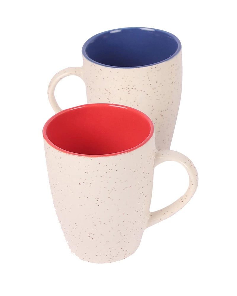Saavre Diana Series Coffee Mug - Ceramic Set of 2 (280ml) Handcrafted Design Tea Cups Set of 2 Stackable, Chip Resistant, with Handles Large Serving Coffee Cup, Fiona (Inner Color May Vary) - Image 4