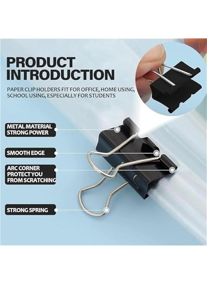 HOOKOR Binder Clips Paper Clamp for Paper,150 Pcs Clips Paper Binder,15 mm 90 Pcs,19 mm 50 Pcs, 25 mm 10 Pcs  - Image 3