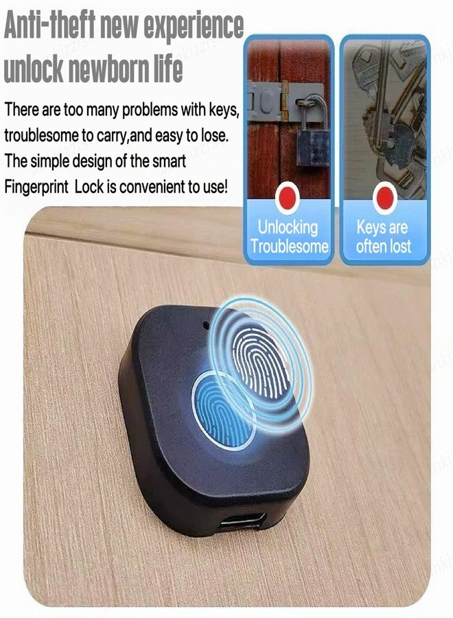 Sunkizzrs® Fingerprint Cabinet Lock for Single/Double Doors - Smart Biometric Drawer Lock - 360° Recognition Keyless Furniture Lock - Smart Wardrobe Lock with Status Indicator (A) - Image 3