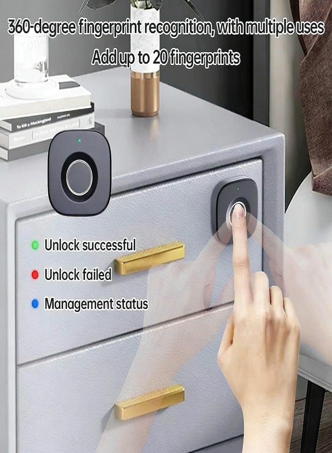 Sunkizzrs® Fingerprint Cabinet Lock for Single/Double Doors - Smart Biometric Drawer Lock - 360° Recognition Keyless Furniture Lock - Smart Wardrobe Lock with Status Indicator (A) - Image 4
