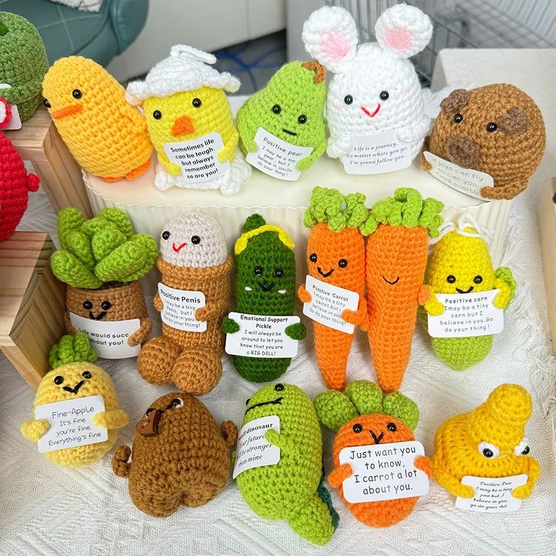 Y&D 100+ Designs Kawaii Stuffed Crochet Dolls Animals Toys Mini Funny Crochet Positive Potatoes with Affirmation Card Small Gifts - Image 3