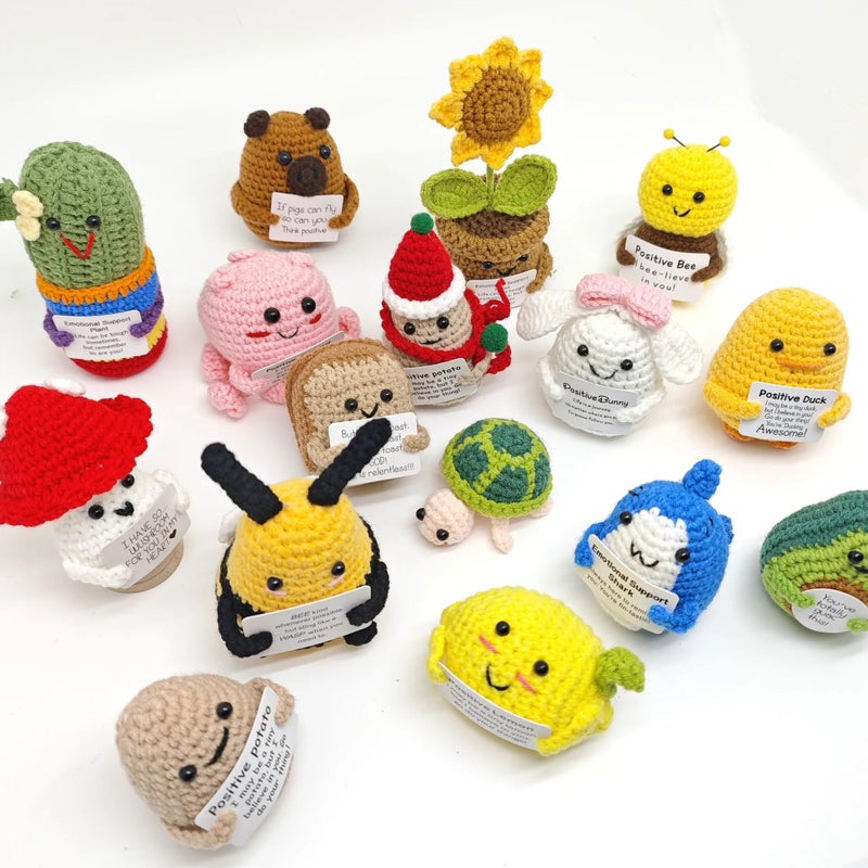Y&D 100+ Designs Kawaii Stuffed Crochet Dolls Animals Toys Mini Funny Crochet Positive Potatoes with Affirmation Card Small Gifts - Image 2