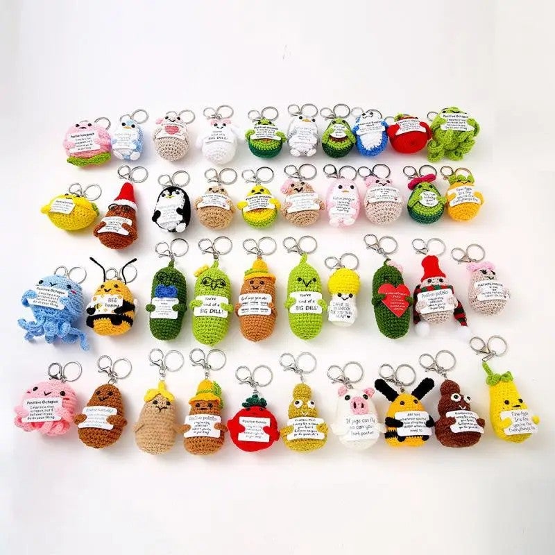 Y&D 100+ Designs Kawaii Stuffed Crochet Dolls Animals Toys Mini Funny Crochet Positive Potatoes with Affirmation Card Small Gifts - Image 5