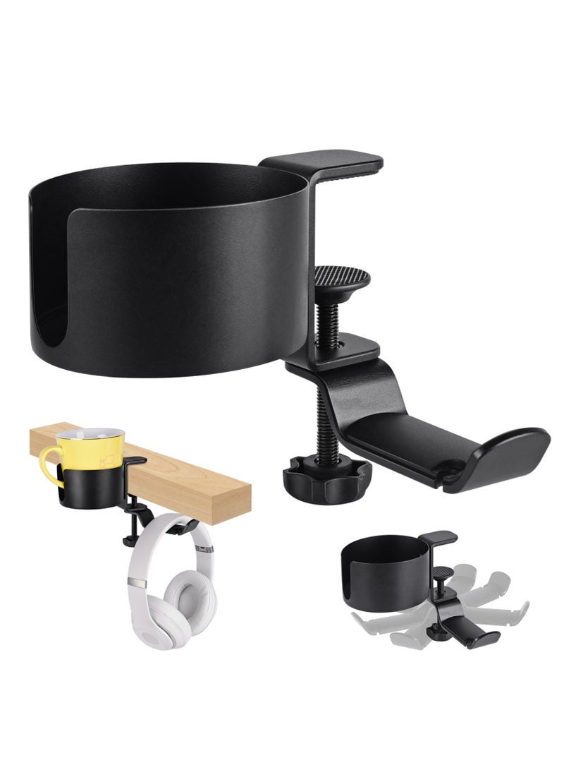 General 360-degree rotating metal headphone stand on the table side Multi-functional non-punch headphone cup storage rack  - Image 1