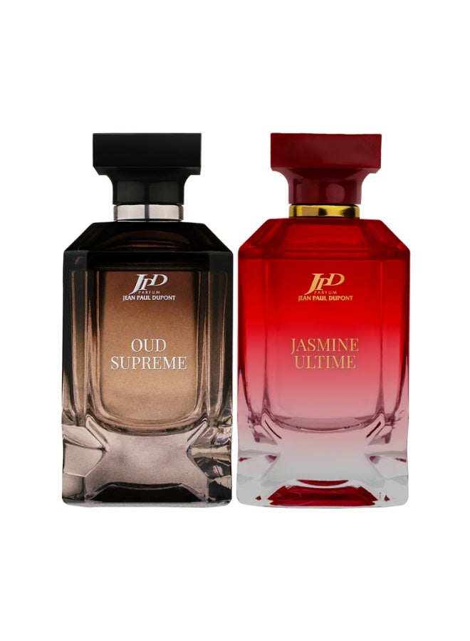 Jean Paul Dupont Oud & Jasmine Perfume Combo - Oud Supreme EDP Unisex 100ml + Jasmine Ultime EDP Unisex 100ml | Long-Lasting Fragrance - Image 1