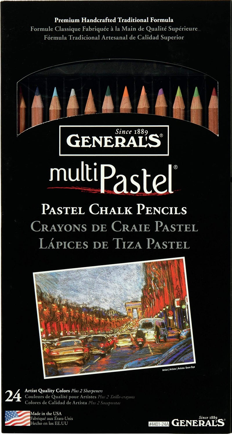 General's Generals G4401-24A Pastel Chalk Pencil Set of 24 by Generals