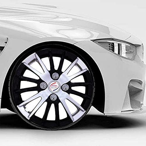 Auto Pearl Premium 15" inch Set of 4 Pcs Camry Star Dc Hubcap Wheel Cover Replacements for OEM Steel Wheels ABS with Retention Ring for Xylo | Color: Black Grey - Image 3