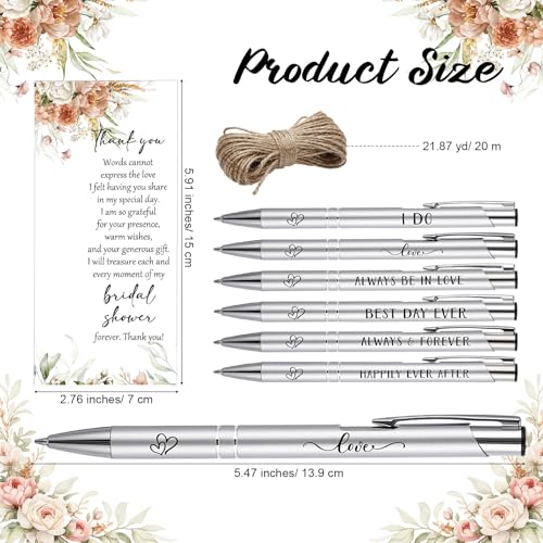 Chiisong 30 Sets Bridal Shower Favors for Guests Wedding Pens Bulk with Thank You Cards Bridal Shower Retractable Ballpoint Pen for Guest Gifts Game Prizes Wedding Souvenirs (Boho Flower) - Image 2